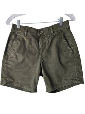Express Army Green Mid Rise Bermuda Shorts, Size 2
